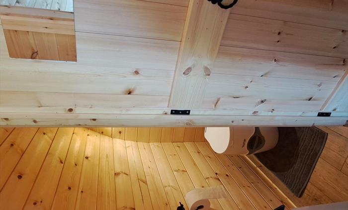 Toilet inside the pod